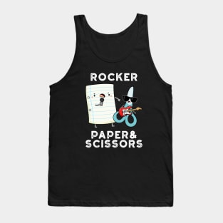 Rocker Paper And Scissors Funny Game Pun Tank Top